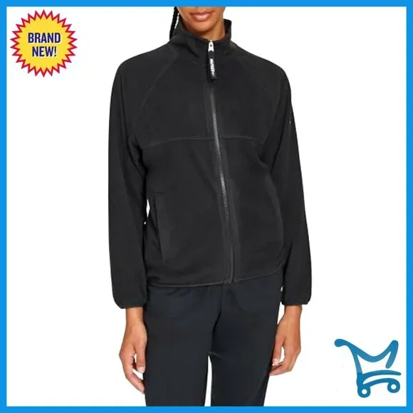 Full Zip Polar Fleece Jacket Stand Collar Raglan Sleeves Cozy Sport Essential